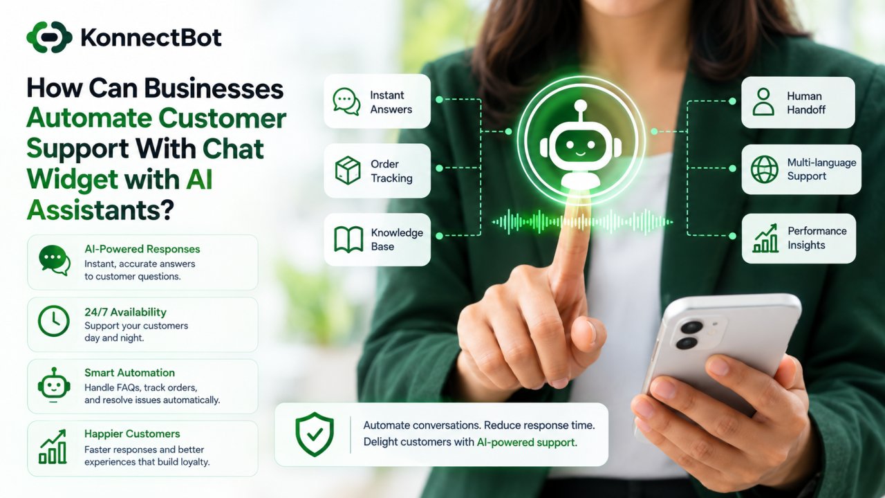 How Can Businesses Automate Customer Support With Chat widget with AI assistants?